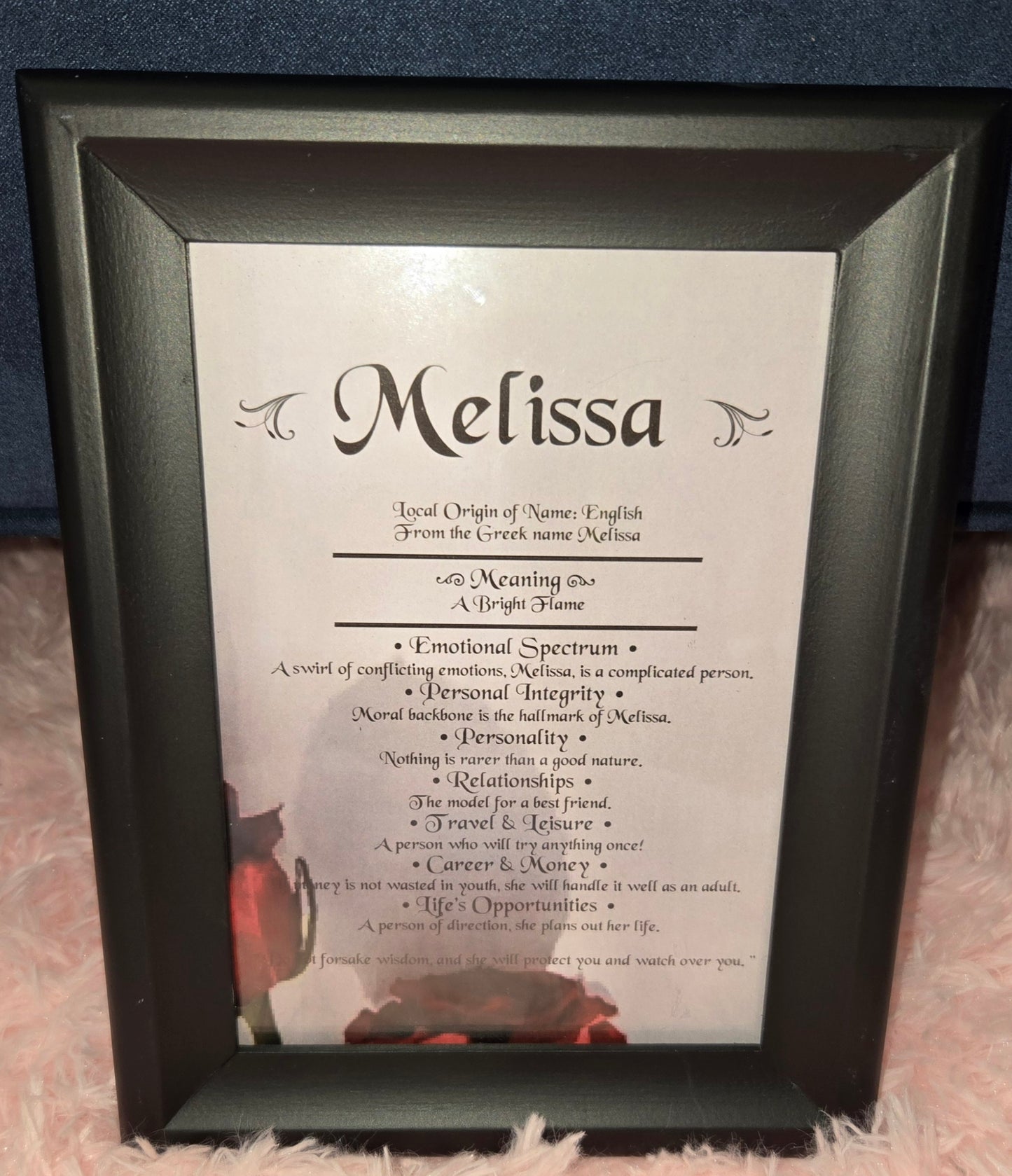 5x7 Frame with Name & Meaning